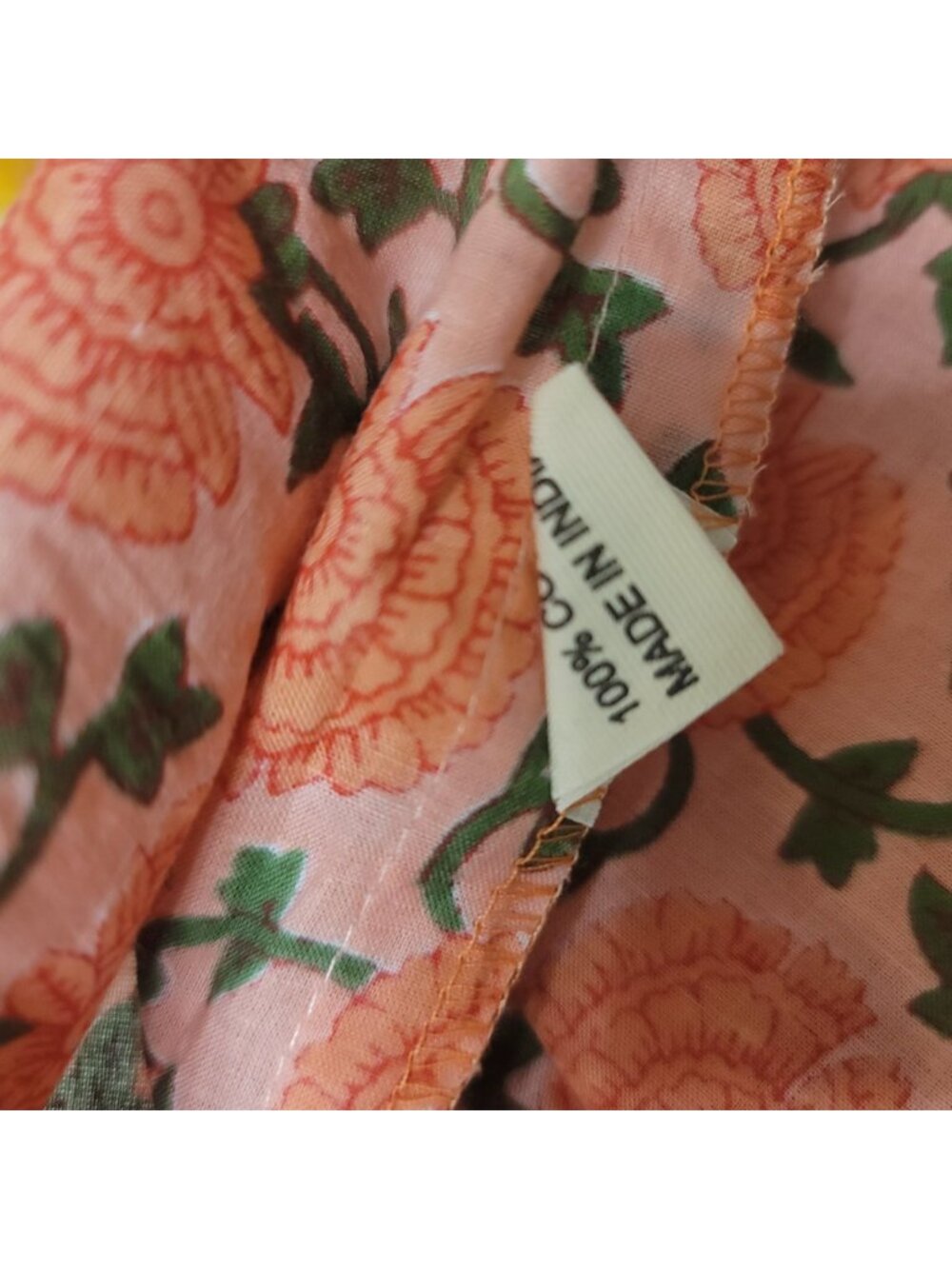 House of Sundar Dress Floral Cotton Boho Cottage Midi Size Medium NWoT Orange - Picture 5 of 7